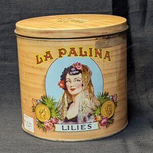 Vintage La Palina Lilies Cigars Tobacco Tin General Cig ar Co. Limited